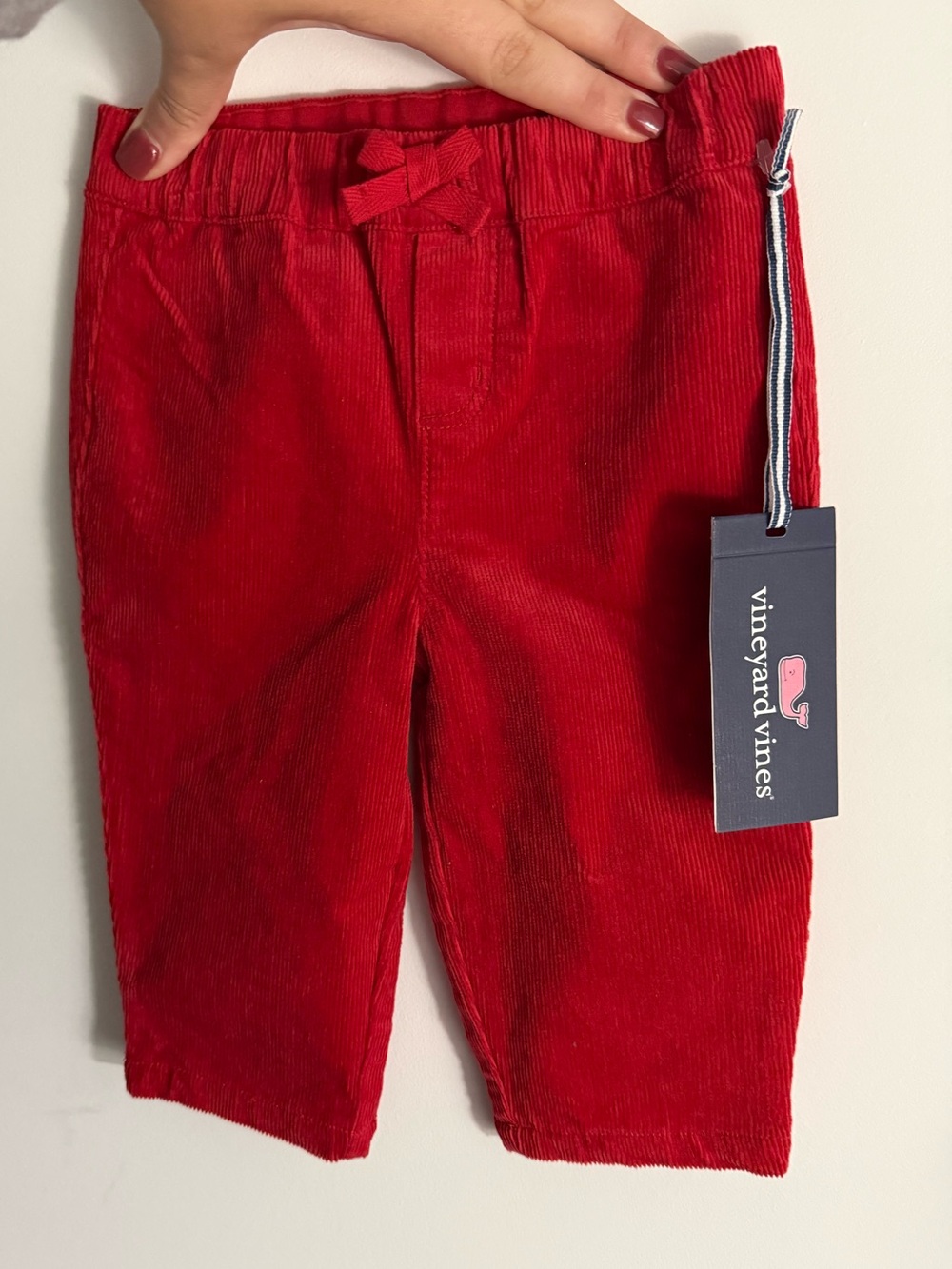NWT Vineyard Vines pull on corduroy pants red size 3-6months boys